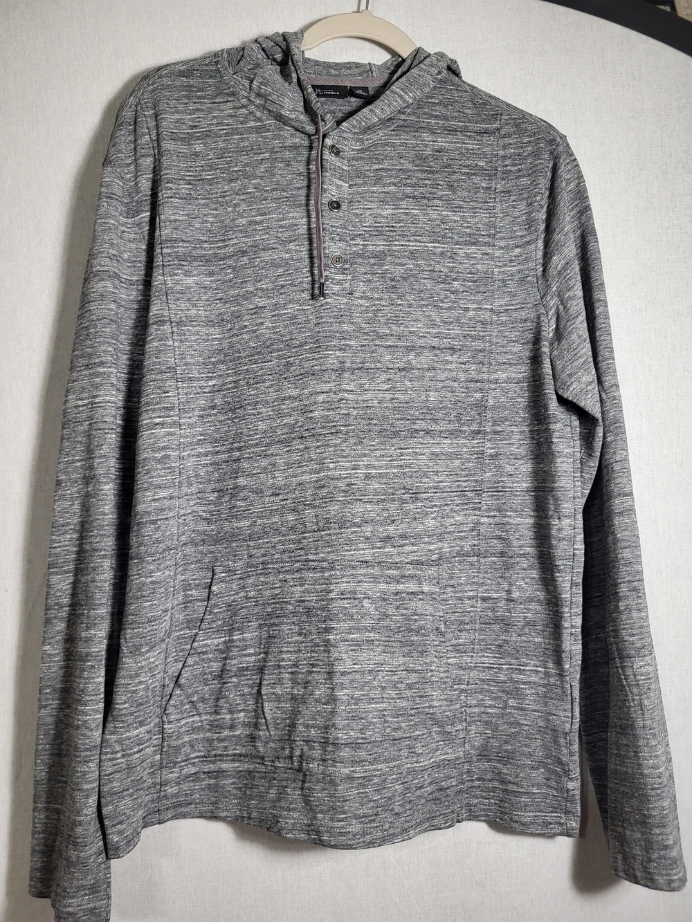 Marc Anthony Gray Knit Hooded Henley